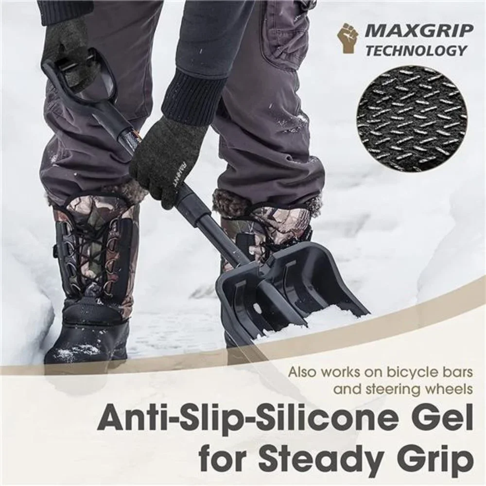 Women Fleece lined Knit Gloves with Touchscreen Fingers Insulated Gloves, Gray